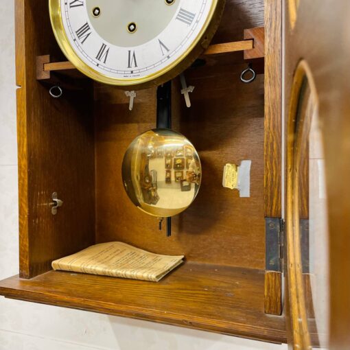 Đồng hồ cổ Odo gỗ sồi mặt tròn số la mã độc đáo - Ảnh 9