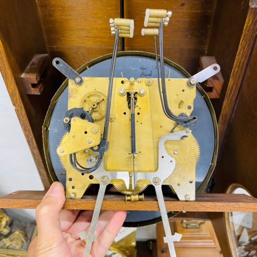 Đồng hồ cổ Odo gỗ sồi mặt tròn số la mã độc đáo - Ảnh 10