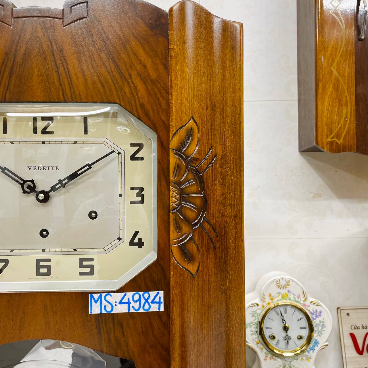 Đồng hồ cổ Vedette 8/8 thùng nu hoa cổ điển - Ảnh 4