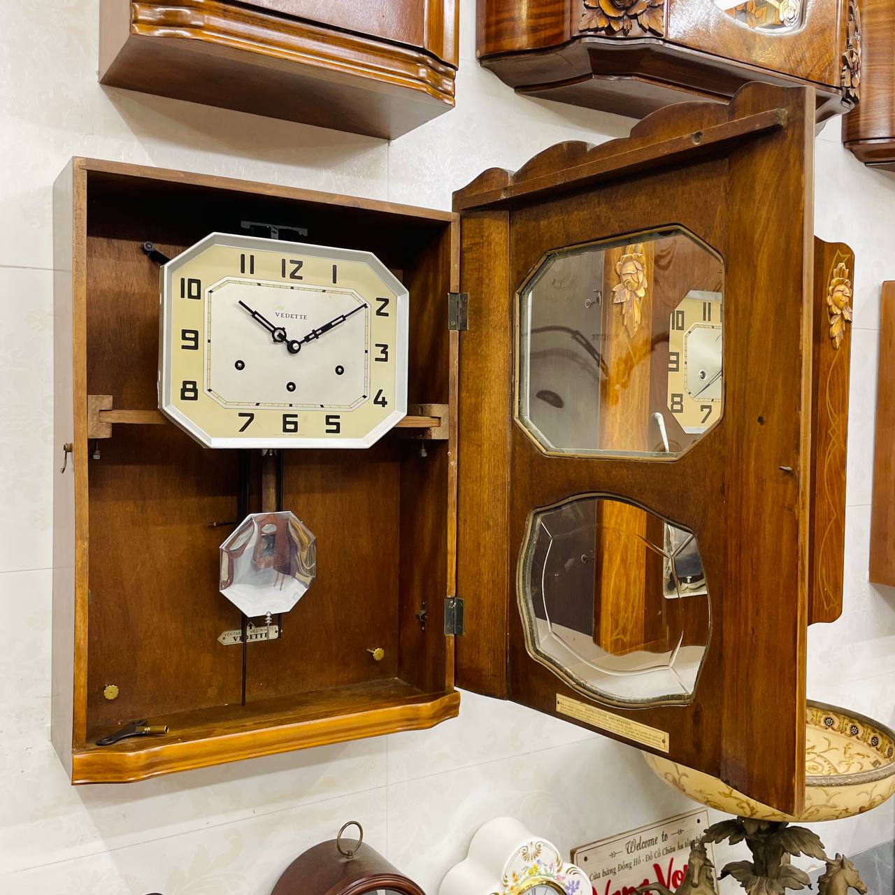 Đồng hồ cổ Vedette 8/8 thùng nu hoa cổ điển - Ảnh 6
