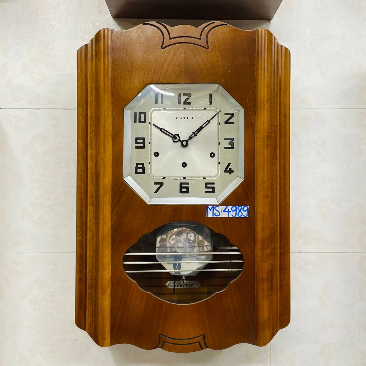 Đồng hồ cổ Vedette 8/8 thùng nu đẹp cổ điển - Ảnh 2