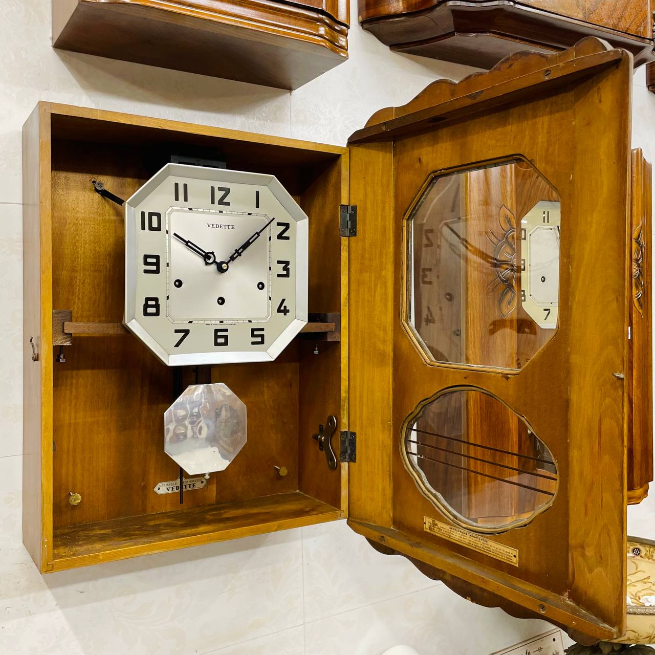 Đồng hồ cổ Vedette 8/8 thùng nu đẹp cổ điển - Ảnh 5