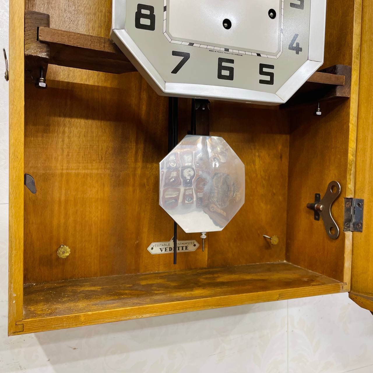 Đồng hồ cổ Vedette 8/8 thùng nu đẹp cổ điển - Ảnh 7