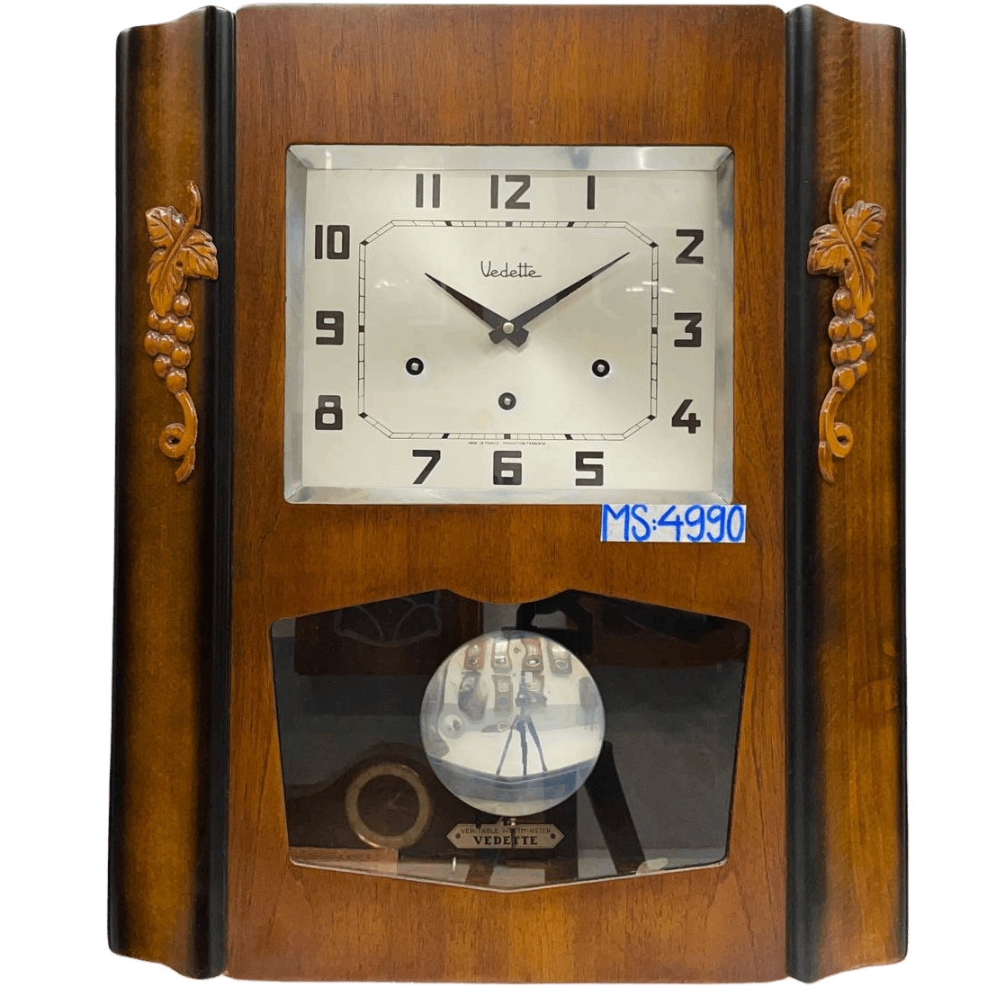 Đồng hồ cổ Vedette 8/8 thùng nu nho chuông hay