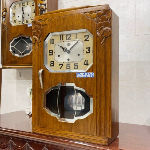 Đồng hồ cổ Odo 54/8 thùng sồi đẹp chuông hay - Ảnh 3