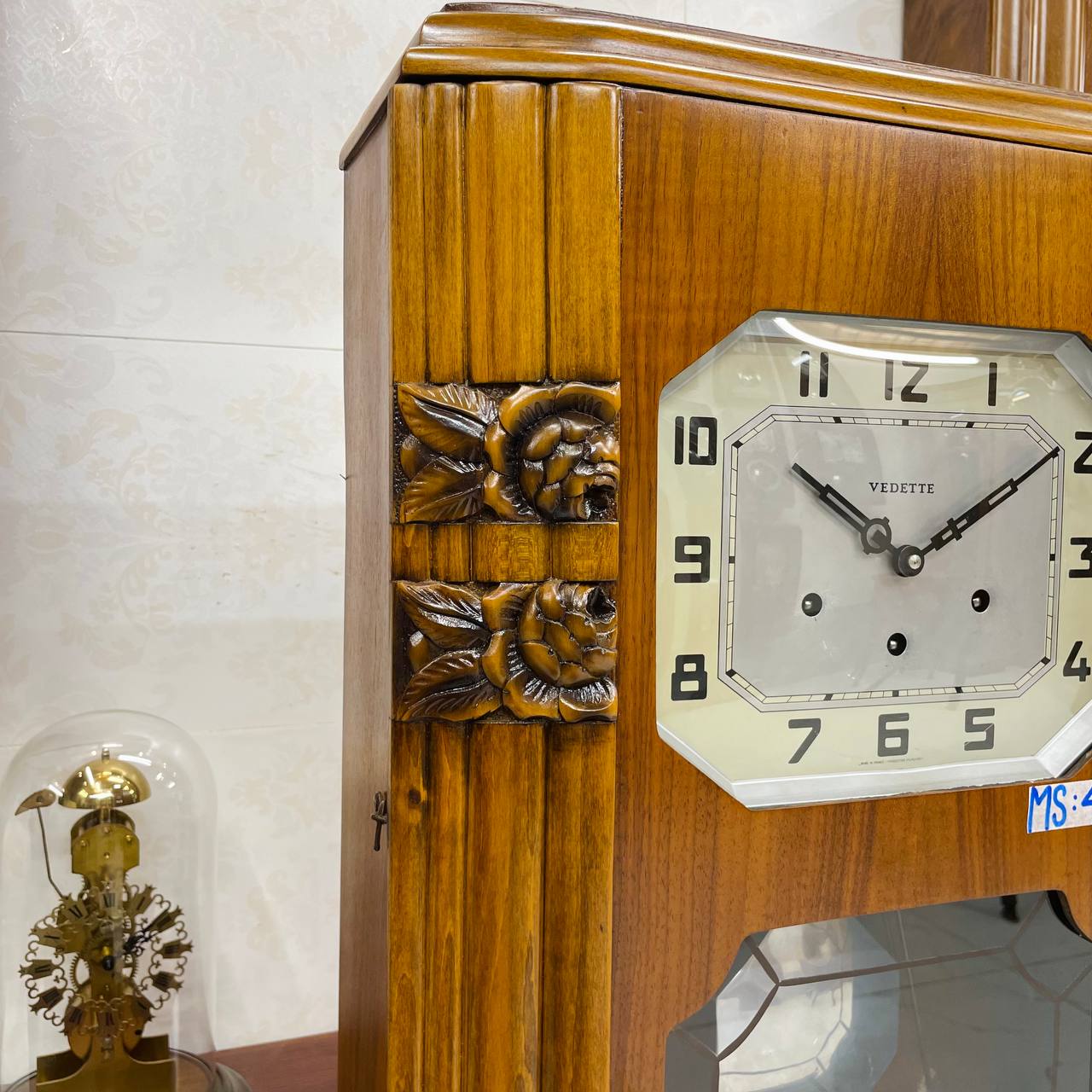 Đồng hồ cổ Vedette 5/5 thùng nu hoa hồng - Ảnh 5