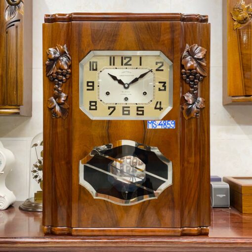 Đồng hồ cổ Jura 8/8 thùng nu chạm trổ bông nho - Ảnh 2