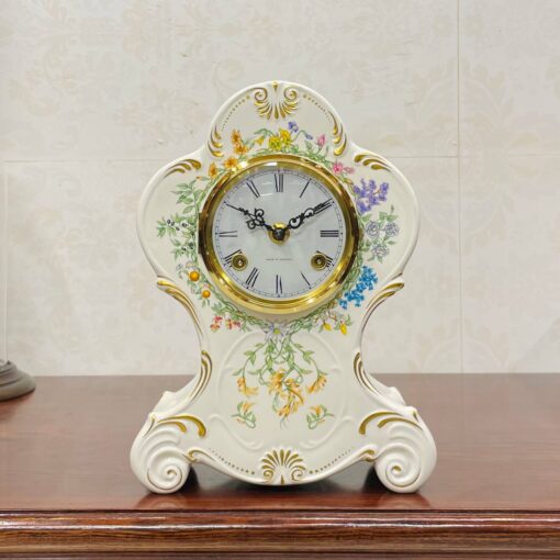 Đồng hồ để bàn Boulle men sứ sang trọng dòng chuông chén cao cấp - Ảnh 2