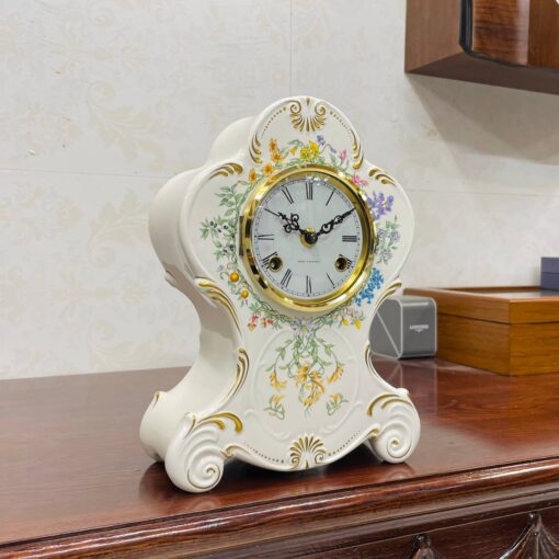 Đồng hồ để bàn Boulle men sứ sang trọng dòng chuông chén cao cấp - Ảnh 3