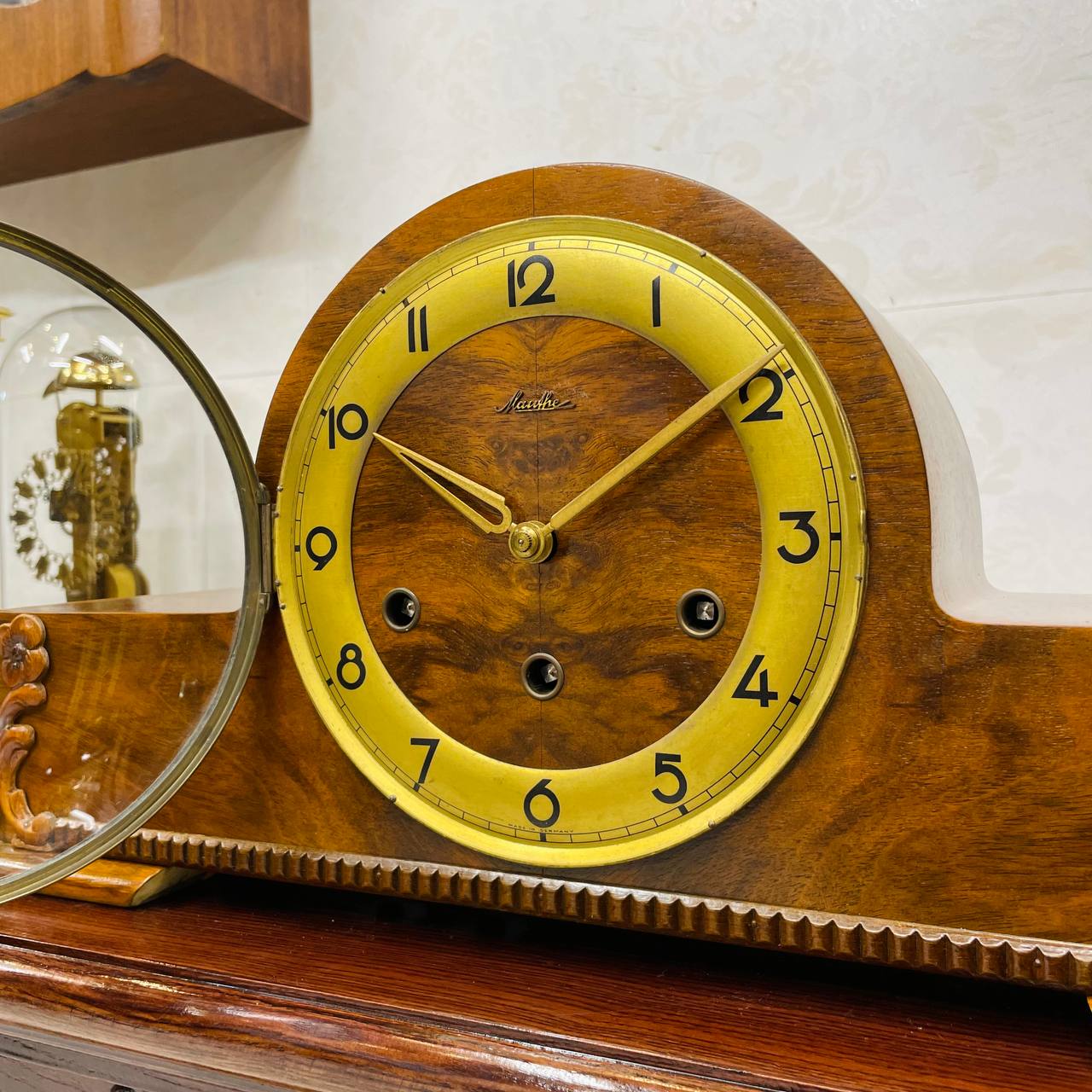 Đồng hồ vai bò Mauthe 5/5 gỗ vân đẹp chuông vang ấm - Ảnh 5