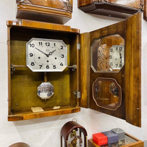 Đồng hồ cổ Girod 8/8 thùng vân nu chơi chuông 2 bản nhạc - Ảnh 7