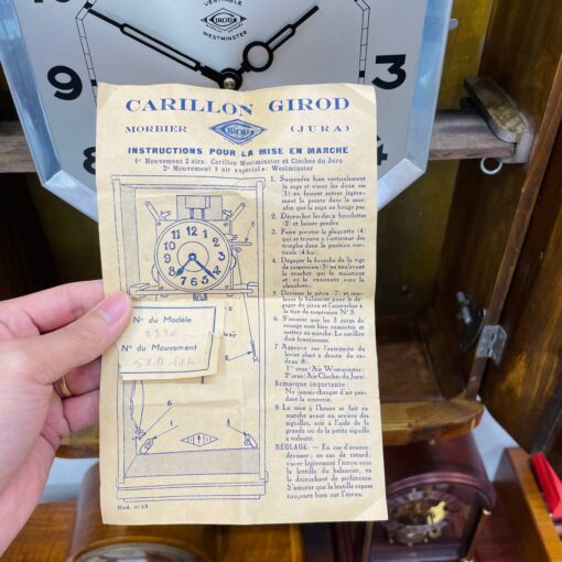 Đồng hồ cổ Girod 8/8 thùng vân nu chơi chuông 2 bản nhạc - Ảnh 9