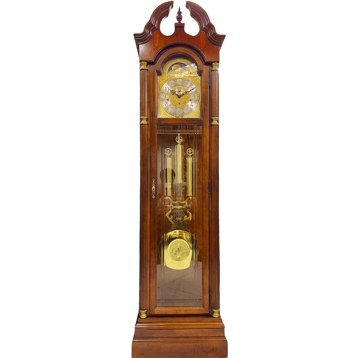 Đồng hồ tủ cây Howard Miller 12/12 mái sừng chơi chuông 3 bản nhạc