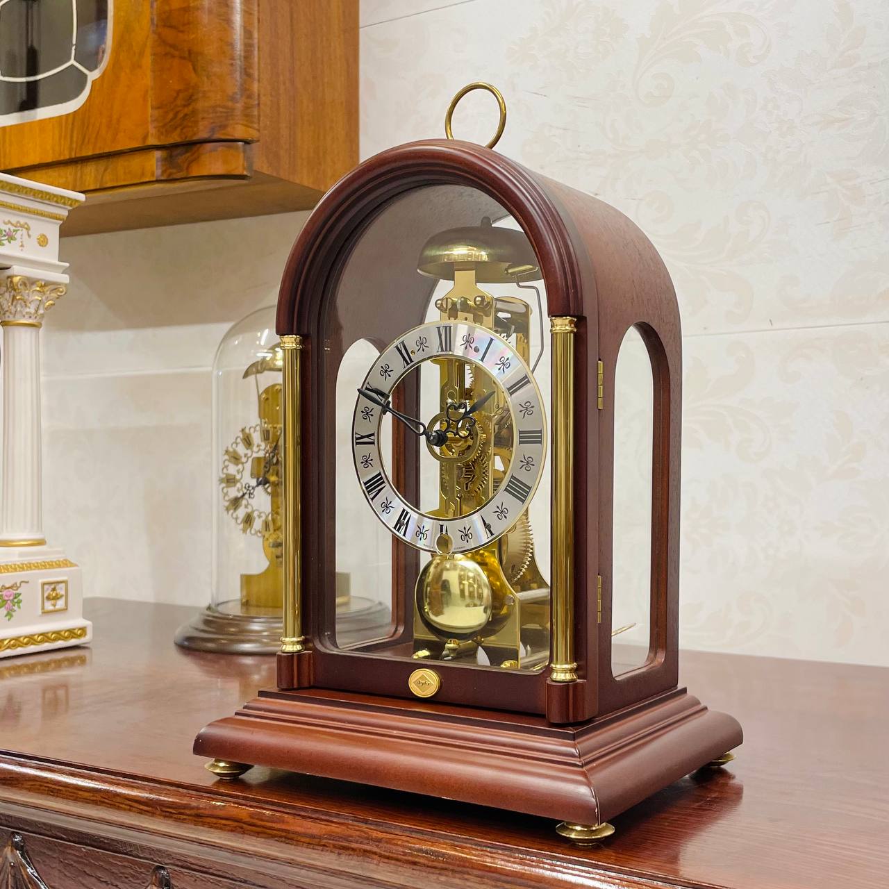 Đồng hồ để bàn Hermle dáng lồng đèn chuông chén - Ảnh 4