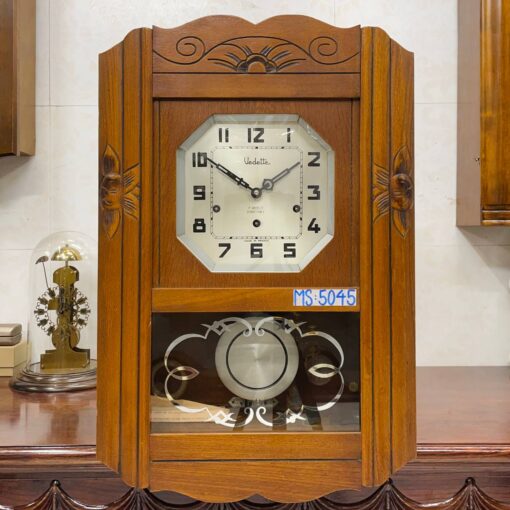 Đồng hồ cổ Vedette 8/8 thùng sồi hoa đẹp cổ điển - Ảnh 2