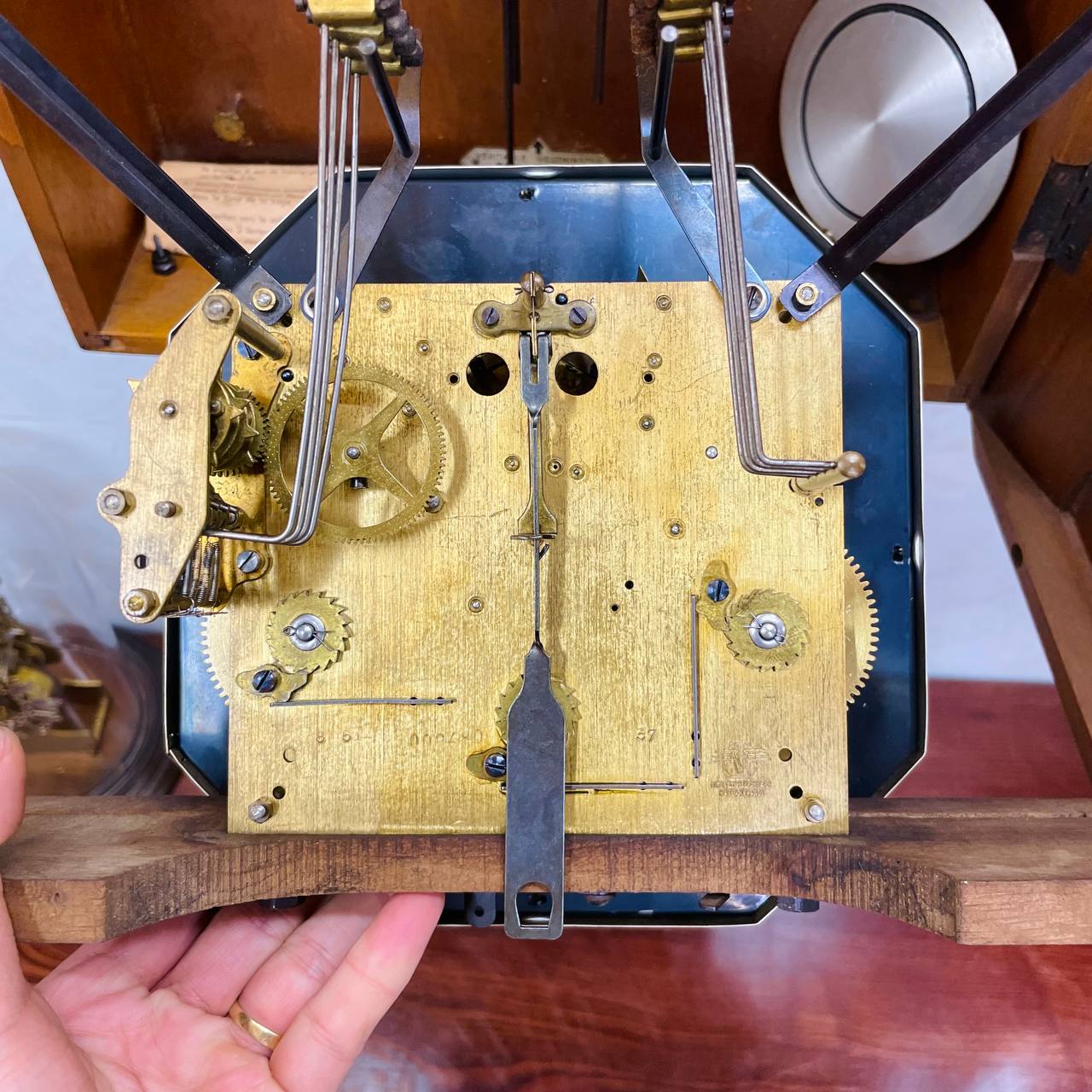 Đồng hồ cổ Vedette 8/8 thùng sồi hoa đẹp cổ điển - Ảnh 8