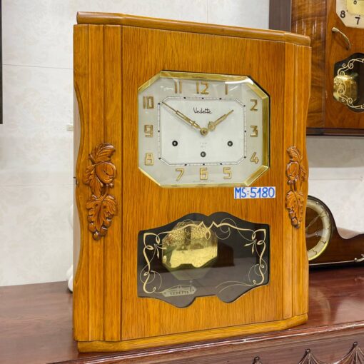 Đồng hồ cổ Vedette 8/8 thùng nu nho số nổi vàng - Ảnh 3
