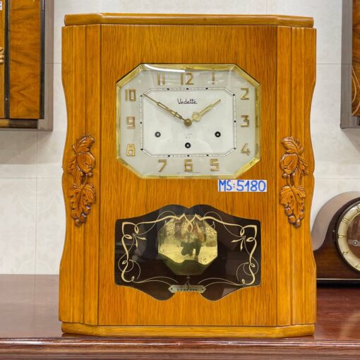 Đồng hồ cổ Vedette 8/8 thùng nu nho số nổi vàng - Ảnh 2