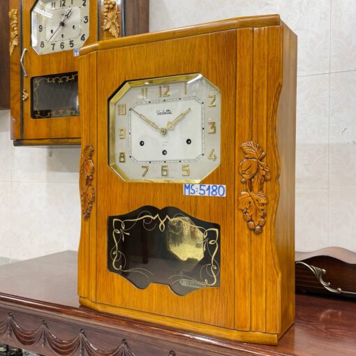Đồng hồ cổ Vedette 8/8 thùng nu nho số nổi vàng - Ảnh 4