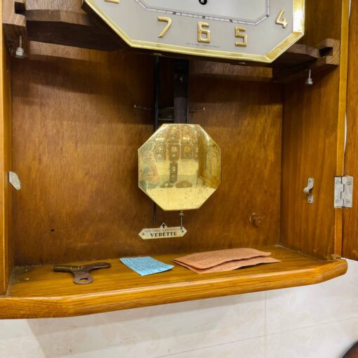 Đồng hồ cổ Vedette 8/8 thùng nu nho số nổi vàng - Ảnh 9