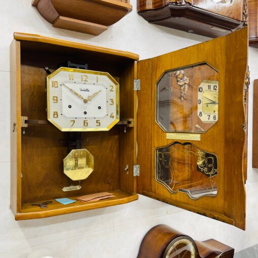 Đồng hồ cổ Vedette 8/8 thùng nu nho số nổi vàng - Ảnh 8