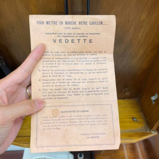 Đồng hồ cổ Vedette 8/8 thùng nu nho số nổi vàng - Ảnh 16