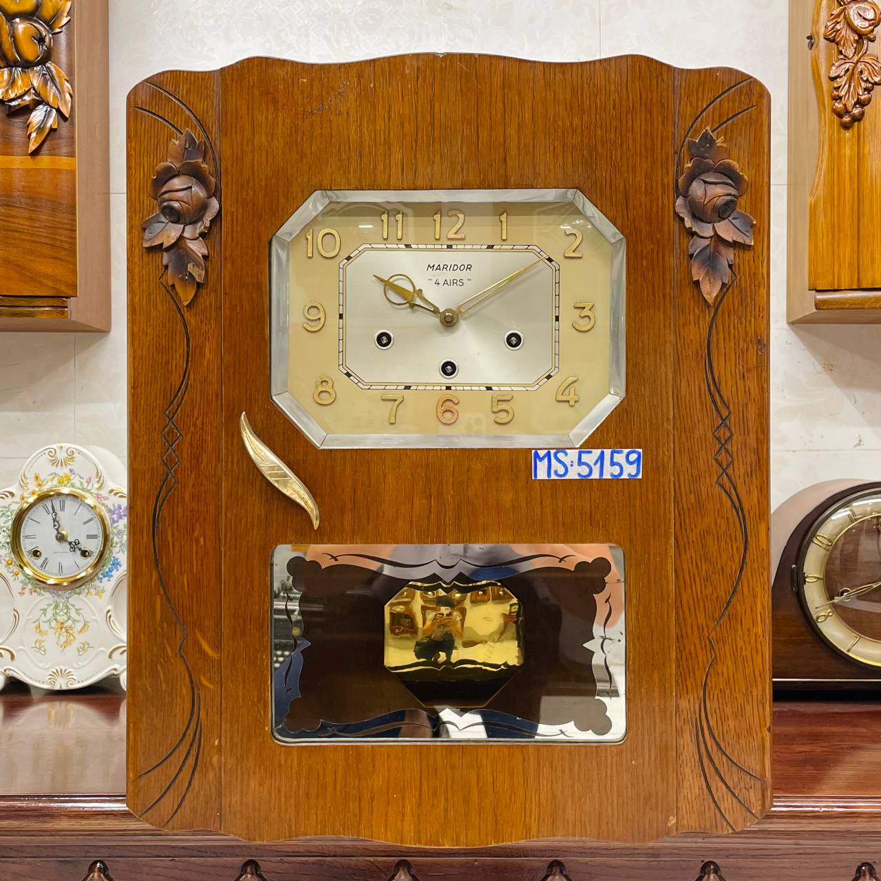 Đồng hồ cổ FFR 10/10 thùng nu đào chơi chuông 4 bản nhạc - Ảnh 2