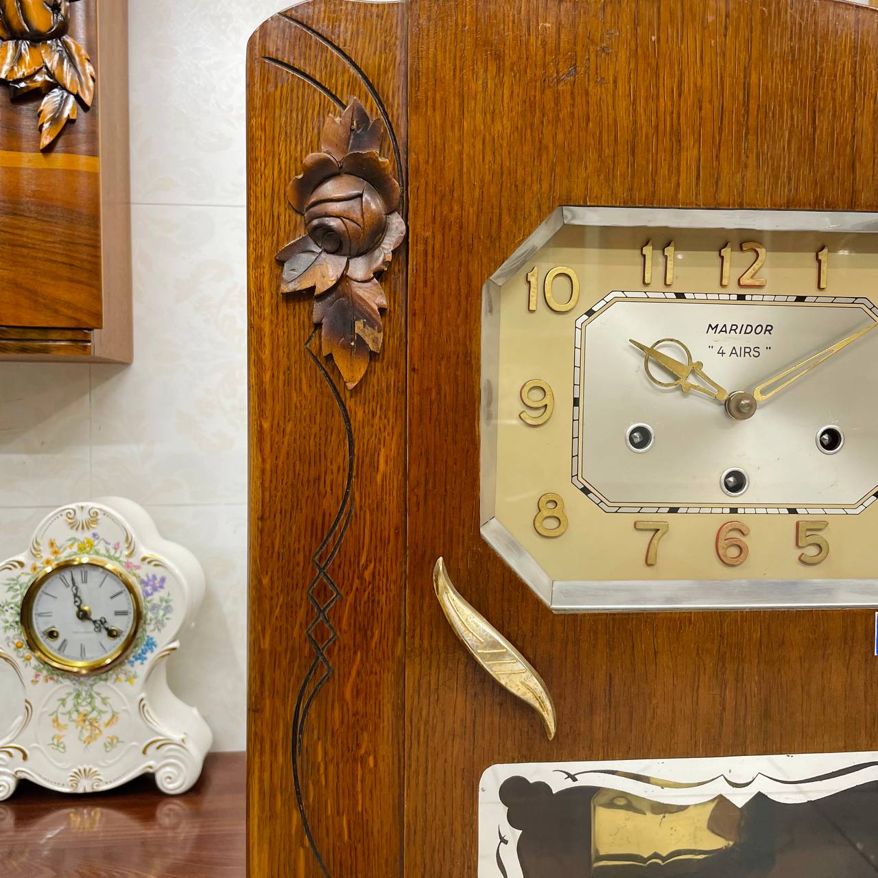 Đồng hồ cổ FFR 10/10 thùng nu đào chơi chuông 4 bản nhạc - Ảnh 4