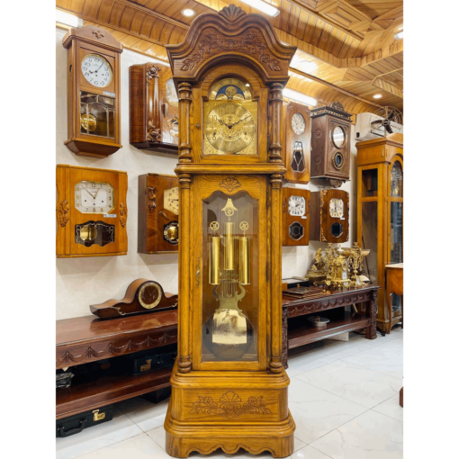 Đồng hồ tủ cây Howard Miller 12/12 gỗ sồi mái vòm - Ảnh 2