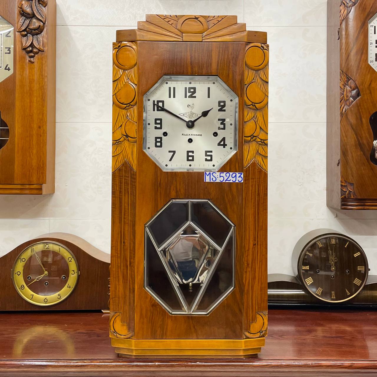 Đồng hồ Kienzle 8/8 thùng nu bông kính rào - Ảnh 2